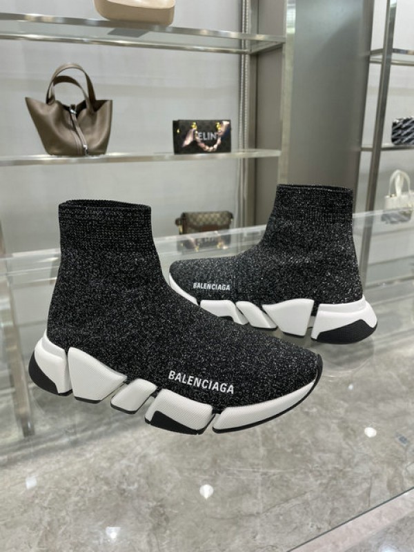 Balenciaga Speed Glitter Trainer in Black 25988534