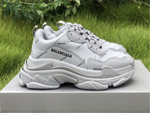 Balenciaga Allover Logo Triple S Grey 
