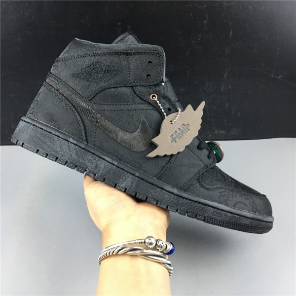 CLOT x Air Jordan 1 Mid GPX Fearless (Black Color ) 