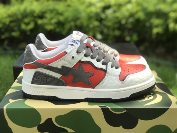 A Bathing Ape Bape Sk8 Sta White Red 