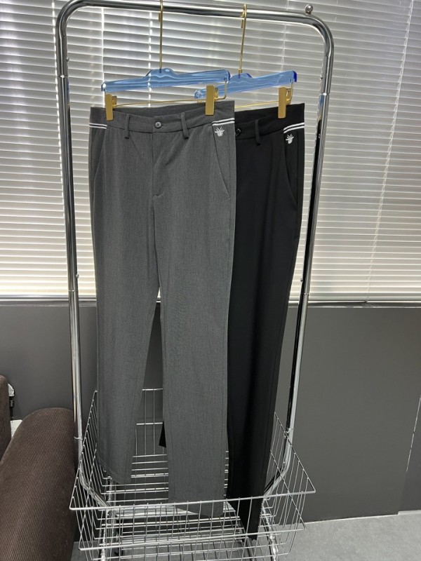 Dior small bee pocket embroidered solid color casual trousers
