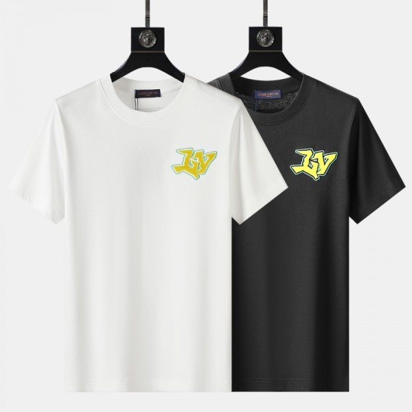 LV Short Sleeve T-shirt Black/White