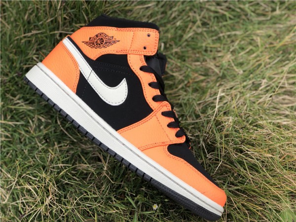 Air Jordan 1 Mid Black Orange Peel 