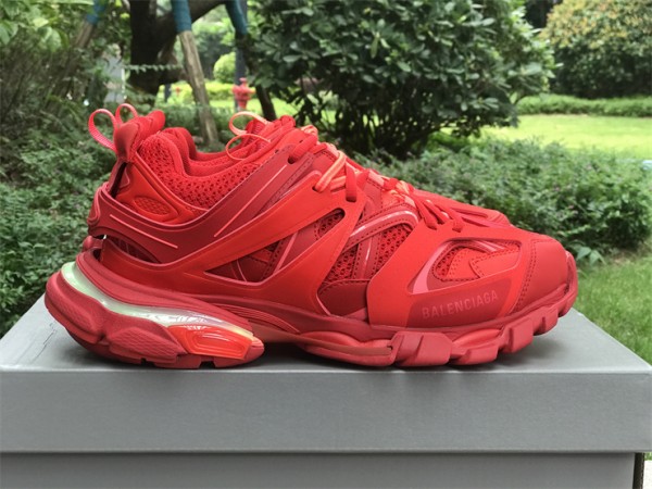Balenciaga Track Sneaker LED in red mesh and nylon - B-TRL003