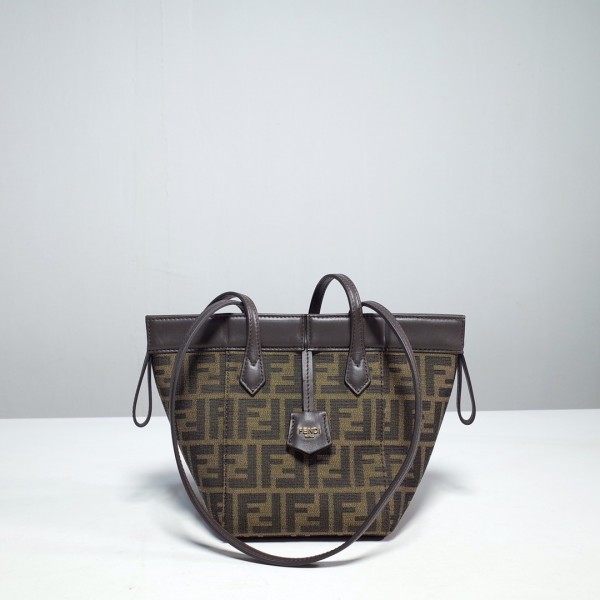 Fendi Origami mini Brown FF jacquard fabric mini bag that can be transformed