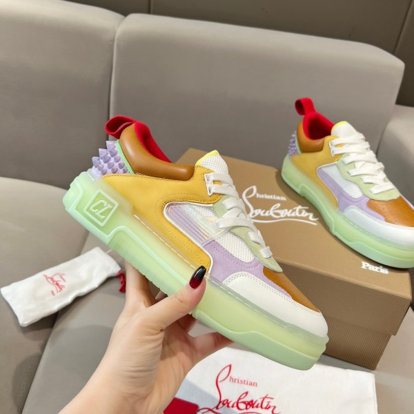 Louboutin Astroloubi leather sneakers in Yellow - Green - Purple LBTASTR-009