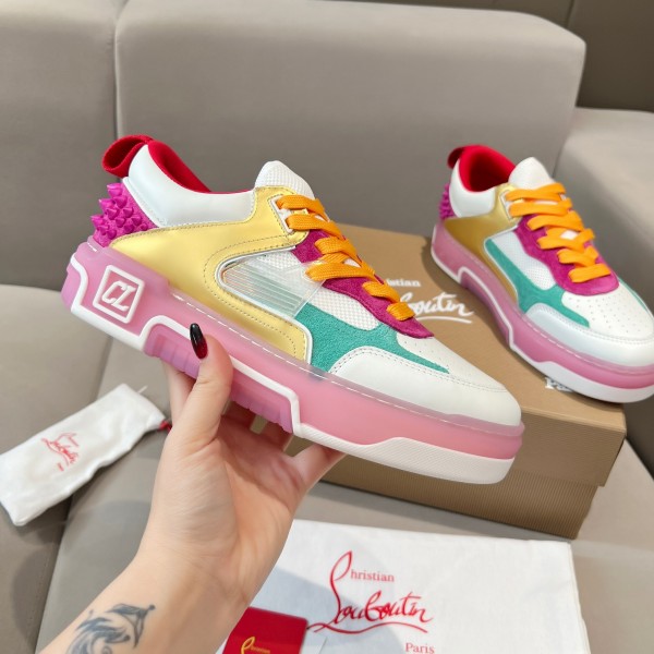 Louboutin Astroloubi leather sneakers in White - Gold - Pink LBTASTR-010