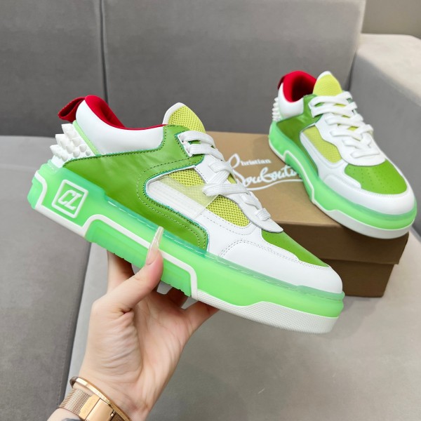 Louboutin Astroloubi leather sneakers in Flu Green LBTASTR-011