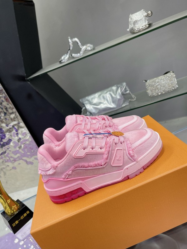 LV Trainer Monogram Denim Sneaker - Pink LV-TR053