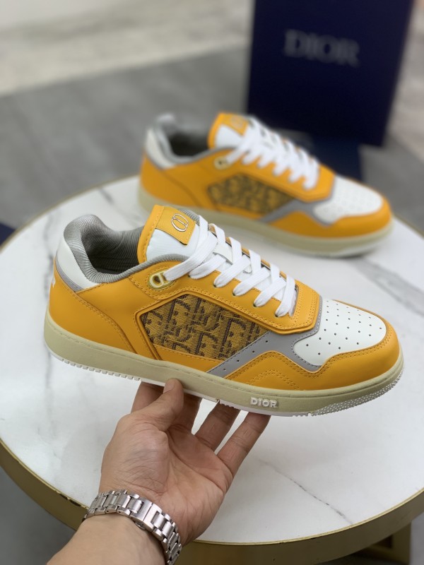 Dior B27 Gold Tone Oblique Jacquard Sneakers DB27-020  