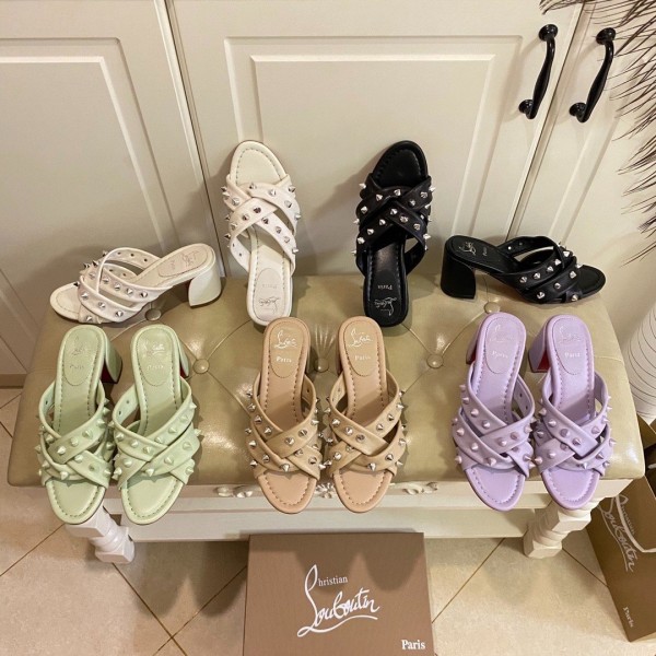 Louboutin Heel Mule Slides 