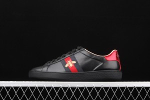Gucci Ace Embroidered Low-Top Sneaker Black with Bee 