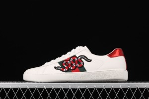 Gucci Ace Embroidered Low-Top Sneaker White with Snake 