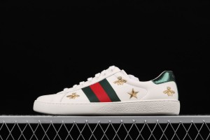 Gucci Ace Embroidered Low-Top Sneaker White with Bees and Stars 