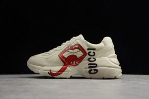 Gucci Rhyton Sneaker White with Mouth Print 