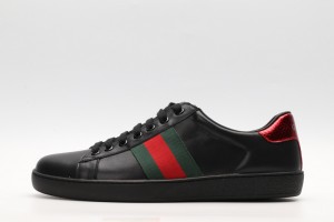 Gucci Ace Low-Top Sneaker Black with Green and Red 