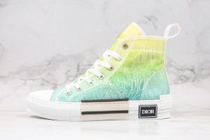 Dior B23 High Top Shawn Yellow Green Sneaker 