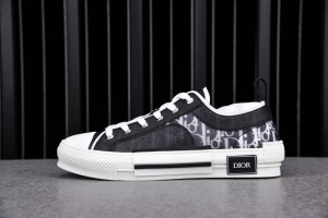 Dior B23 Low Top Black White Oblique Sneaker 