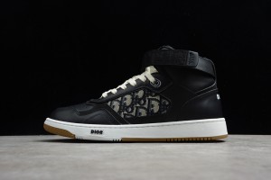 Dior B27  Mid Top Calf Oblique J Black - Blue 