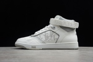 Dior B27 Mid Top Calf Oblique J White - Grey 