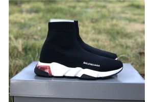 Balenciaga Speed Clear Sole Sneaker BlackRed 