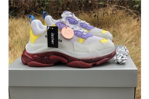 Balenciaga Triple S Clear Sole Purple Yellow Red 