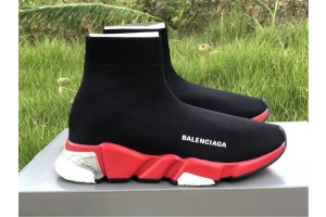 Balenciaga Speed Clear Sole Sneaker Black Red White 