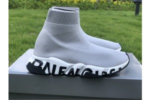 Balenciaga Graffiti Speed Sneaker Grey White Black 