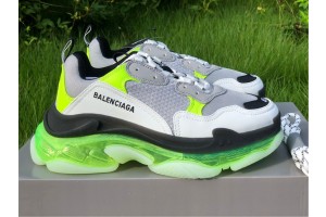 Balenciaga Triple S Clear Sole Grey White Green 