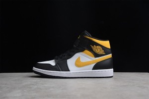 Air Jordan 1 Mid White Pollen Black 