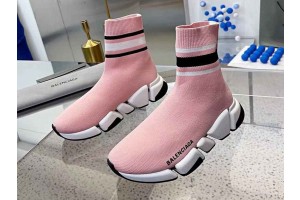 Balenciaga Speed 2.0 Sneaker Light Pink with Stripe 