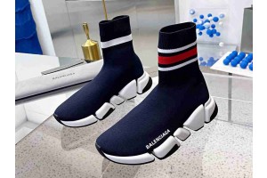 Balenciaga Speed 2.0 Sneaker Dark Blue with Stripe 