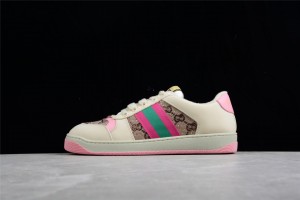 Womens Gucci Screener Sneaker Pink with Crystals 677423-9SFR0-2587 