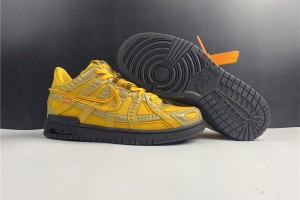 Off-White x Nike Air Rubber Dunk University Gold