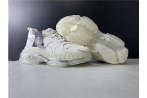 Balenciaga Allover Logo Triple S Clear Sole White 