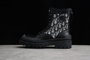 Dior Oblique Jacquard Explorer Ankle Boot Black 