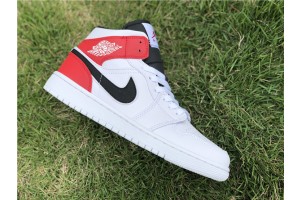 Air Jordan 1 Mid White Black Gym Red
