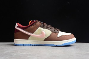 Social Status x Nike Dunk Low “Chocolate Milk” Canvas/Mid Soft Pink-Burnt Brown 