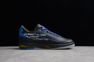 Off-White x Air Jordan 2 Low Black Blue 