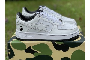 A Bathing Ape Bape Sta Low White Black  