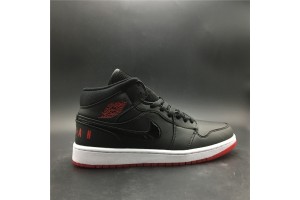 Air Jordan 1 Mid Black University Red 