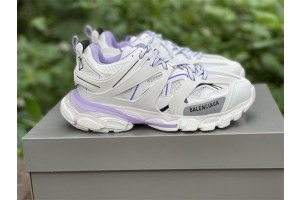 Balenciaga Track3.0 Clear Sole Sneaker White - Purple