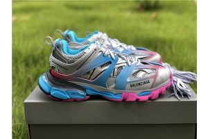 Balenciaga Track Sneaker Metallic Grey - Blue - Pink 