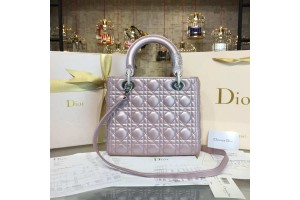 Lady Dior Medium In Lotus Pink Pearl 