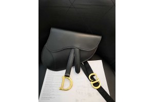 Dior Saddle Calfskin Belt Bag in Black