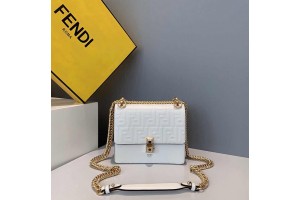 Fendi Kan I White Handbags With Chain 