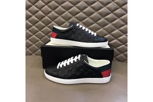 Gucci GG Logo Black Leather Shoes 