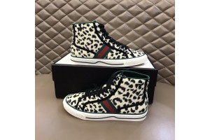 Gucci Tennis 1977 Leopard-Print High Top Sneakers