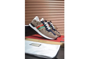 Gucci Beige Blue GG Logo Web Shoes 