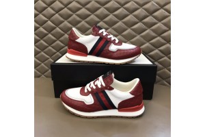 Gucci Dark Red White With Web Shoes